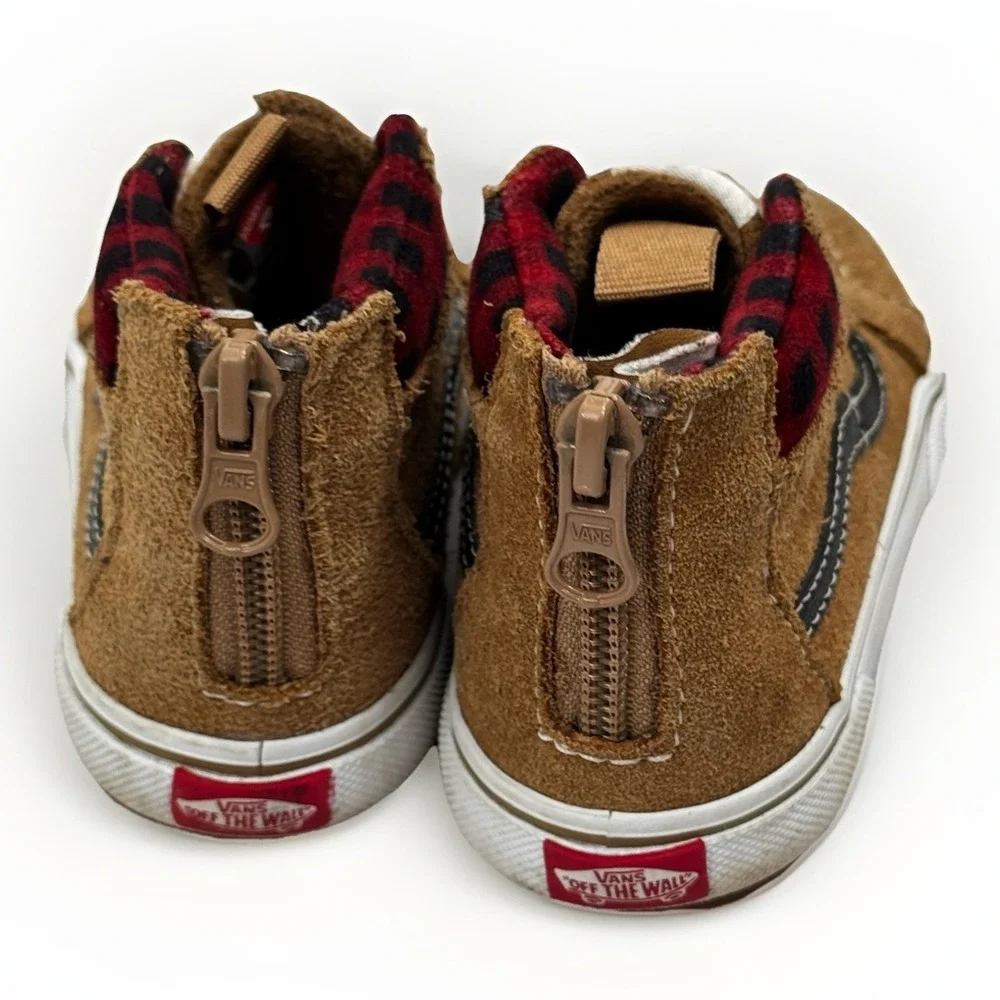 Vans Sk8 Hi MTE Kids Size 8 Brown Suede Cold Weather Primaloft Lined Skate Shoes